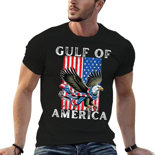 Gulf of USA America Mexico Gulf Est 2025 US American Flag High-quality Stitching T-Shirt