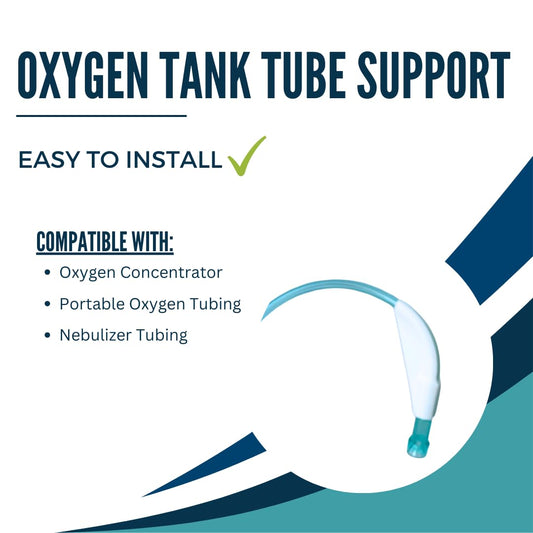 Holder for Oxygen Hose Nebulizer Tubing | Keep Oxygen Hose from Kinking | Easily & Securely Attach to Oxygen Tubing | Made in USA (2 Pack White)
