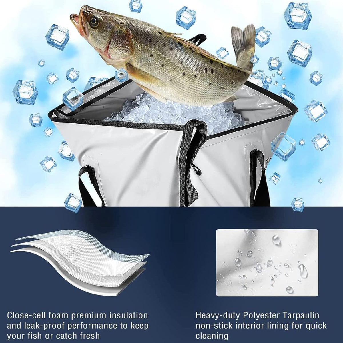 40x18'' Fish Cooler Bag With Waterproof Zipper
