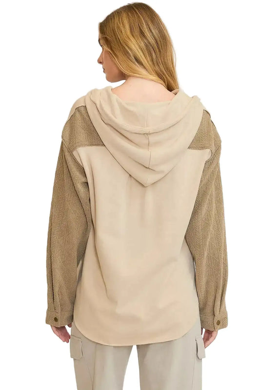 Umgee Washed French Terry Shacket