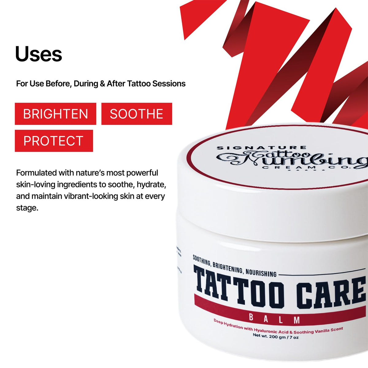Signature Tattoo Before & Aftercare Duo ā Numbing Cream (10g) + Healing Balm (7oz) for Comfortable Sessions & Vibrant Ink ā Natural, Skin-Soothing Formula