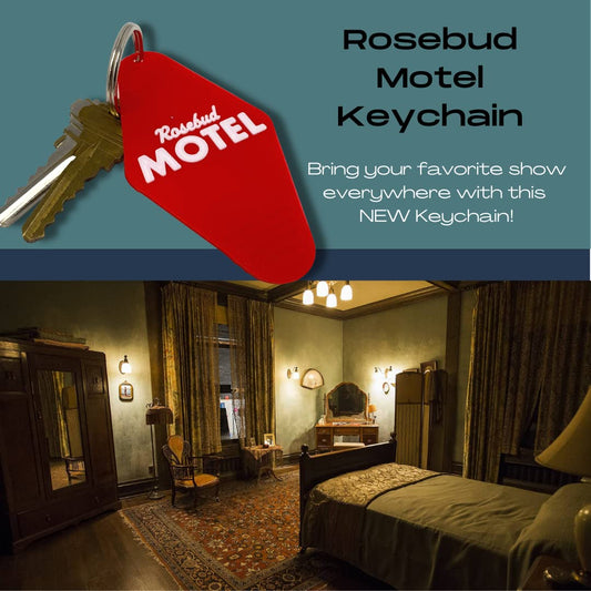 Rosebud Motel Vintage Keychain - Decorative Red Key Tag
