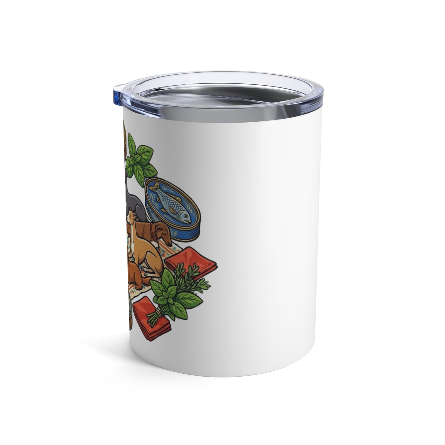 Tinned Fish Pups - The Golden Trio 12oz Short Tumbler