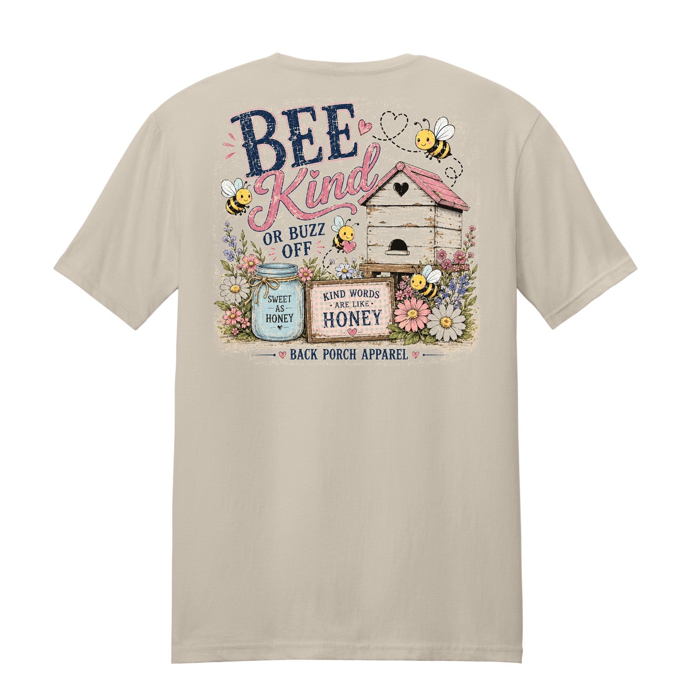 Bee Kind or Buzz Off T-Shirt | Women's Super Soft Ring Spun Cotton Bee Graphic Tee