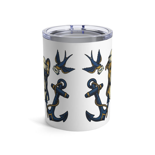 Tattoo Flash Pups - Sailor Pups 12oz Short Tumbler