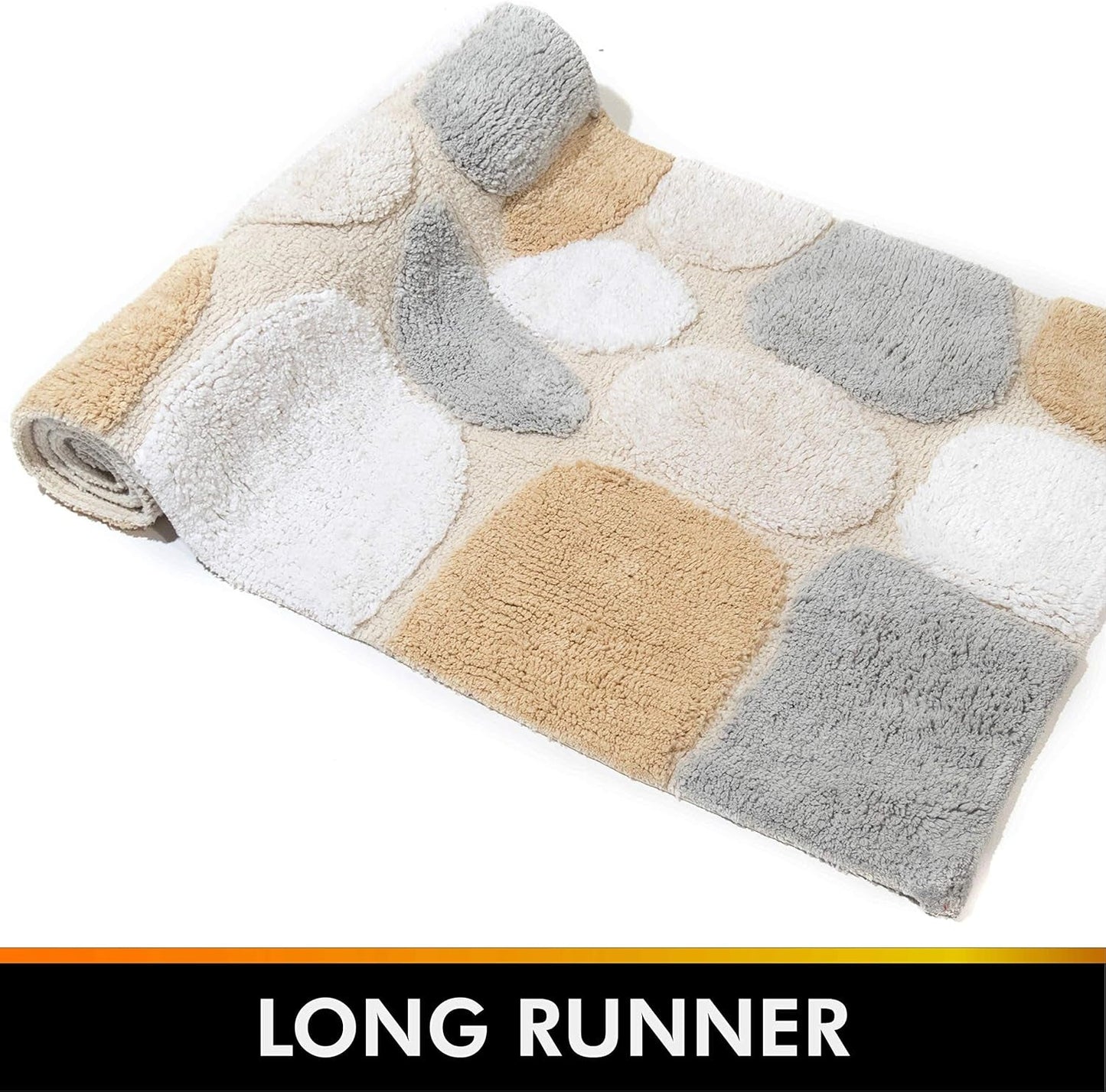 š EcoSoft⢠100% Cotton Pebble Bath Runner ā Machine Washable, Non-Slip Latex Backing, Spa-Inspired Comfort ā 24"x60"