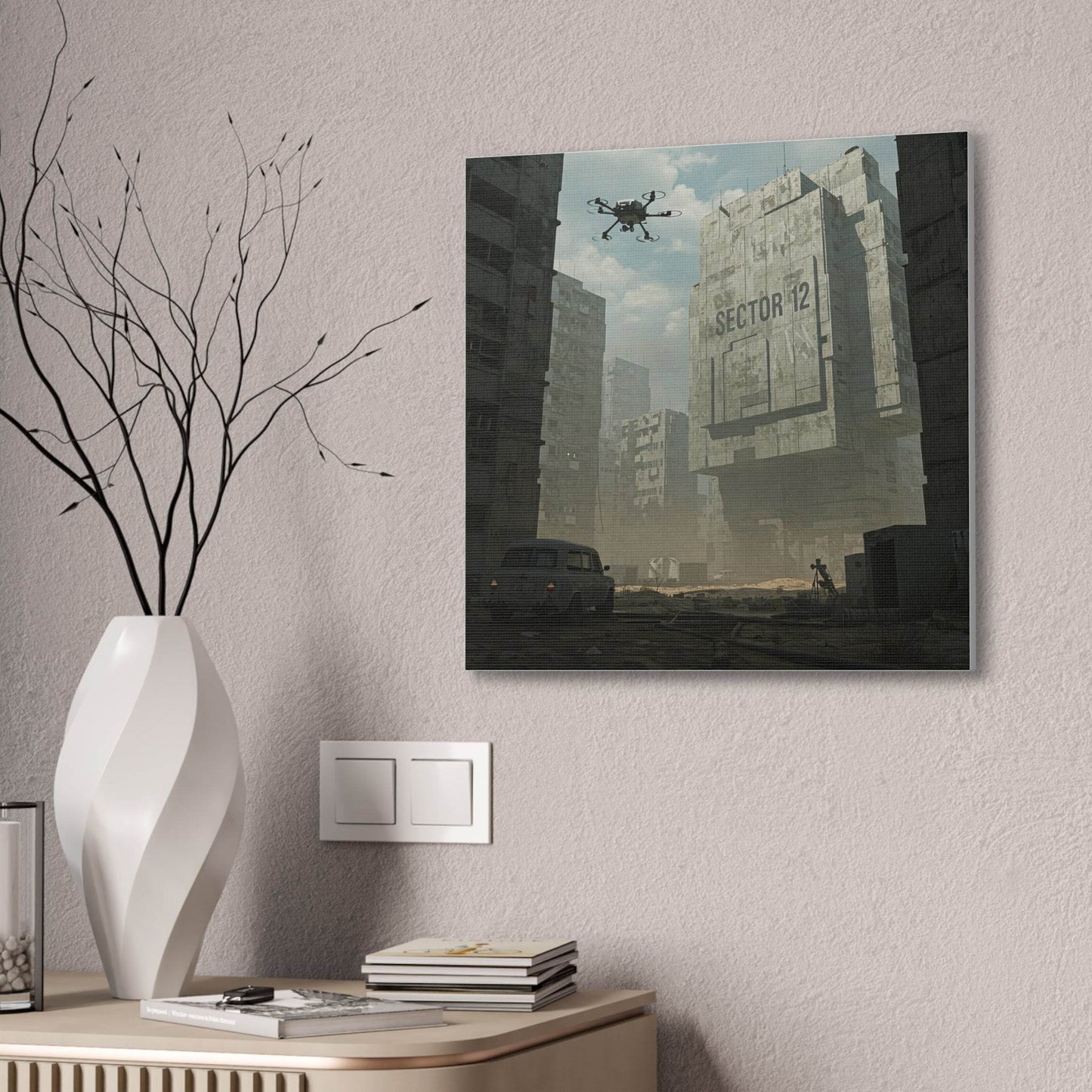 Dystopian Art Canvas Print - Sector 12 Wall Decor