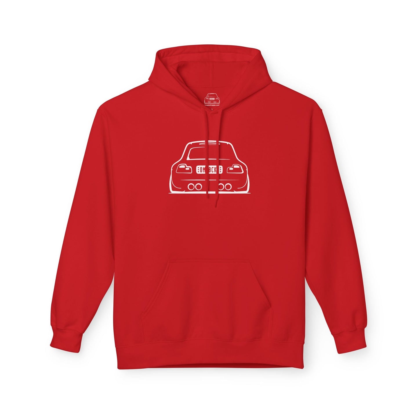 OMGBCKY White Coupe Silhouette Hoodie - Unisex Gildan Classic Softstyle Fleece Drawstring Hoodie