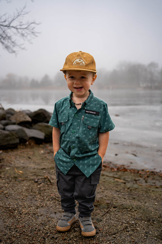 2026 Fishing shirt button up- green mountain