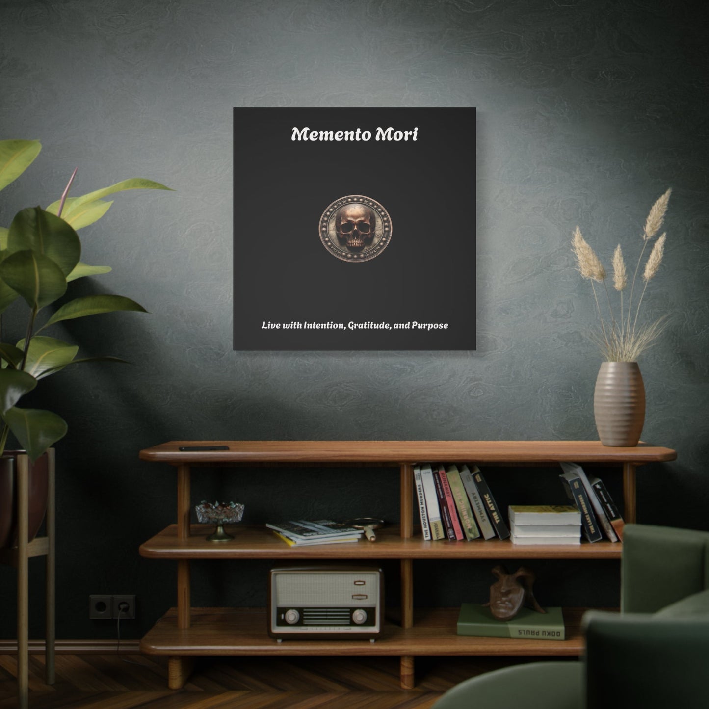 "Memento Mori" Matte Canvas - Inspirational Wall Art -"Live with Intention, Gratitude, and Purpose"