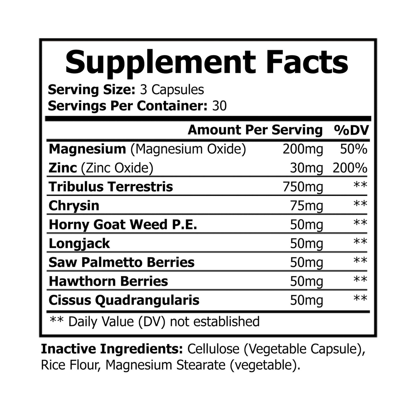Magnesium Zinc Supplement (90 Capsules) - "Memento Mori"