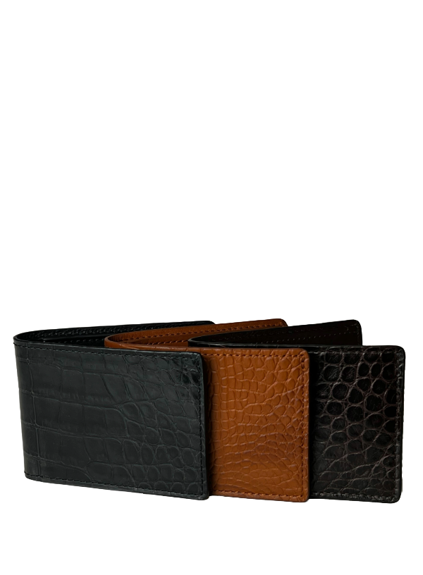 Tan Genuine Alligator Bi-Fold Wallet | USA Made - BP8476