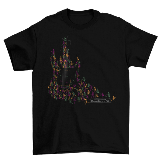Bourbon St Skeleton Guitar T-Shirt