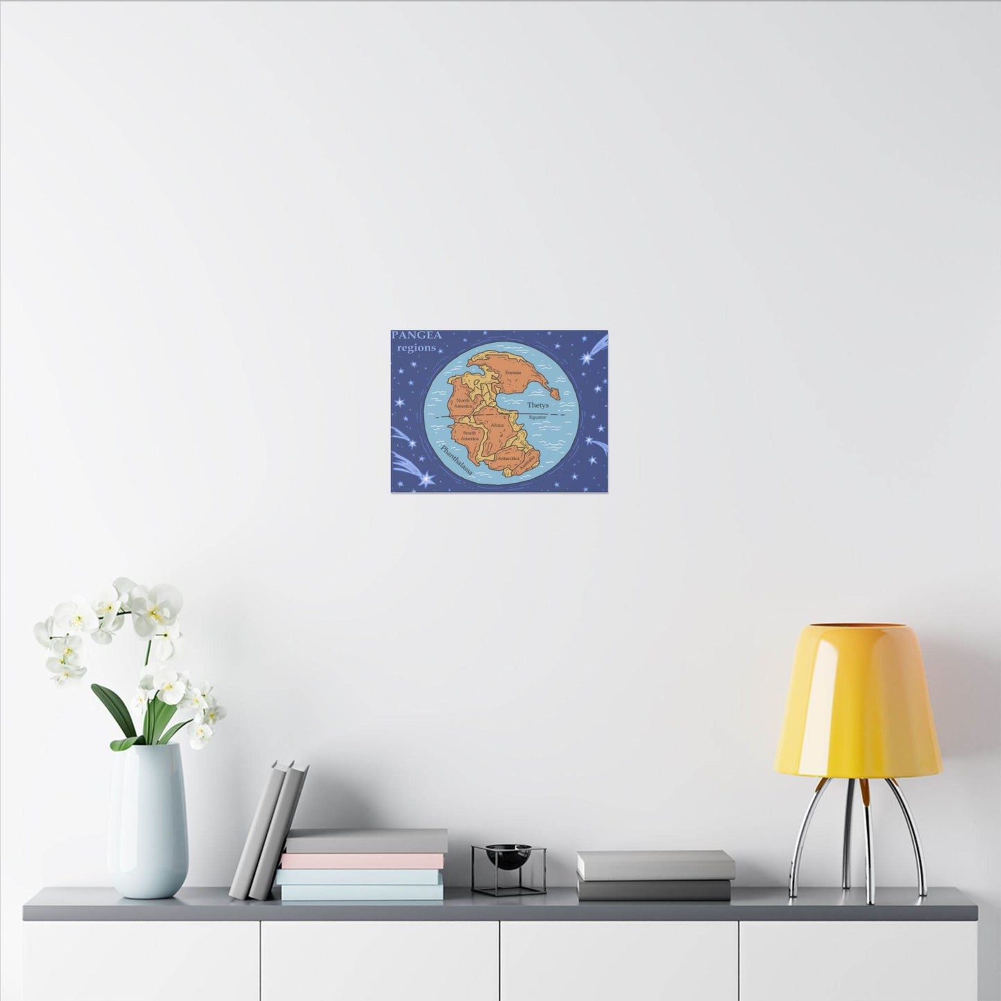 Pangea Regions Canvas Print - Educational Wall Art for Geography Lovers