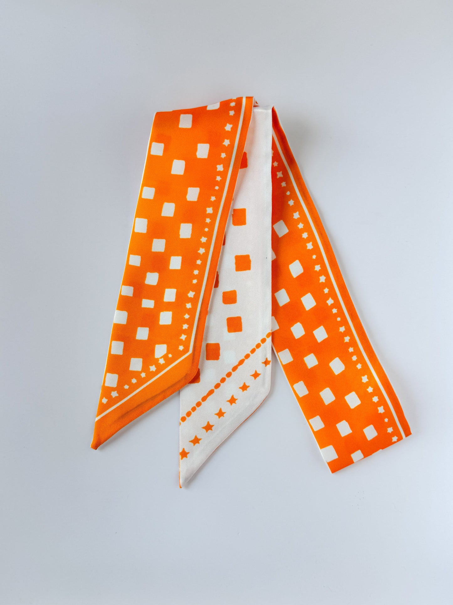 Orange and White Blocks Twilly