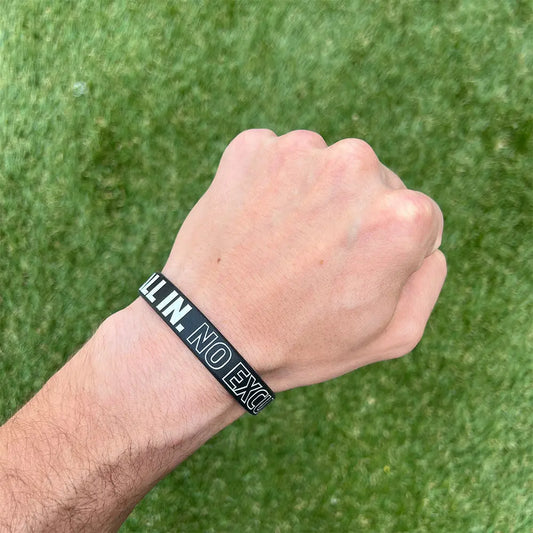 ALL IN. NO EXCUSES. Wristband Elite Athletic Gear