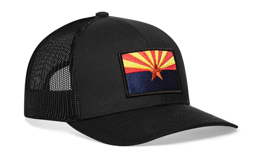 Arizona Flag Trucker Hat | Black CA Snapback