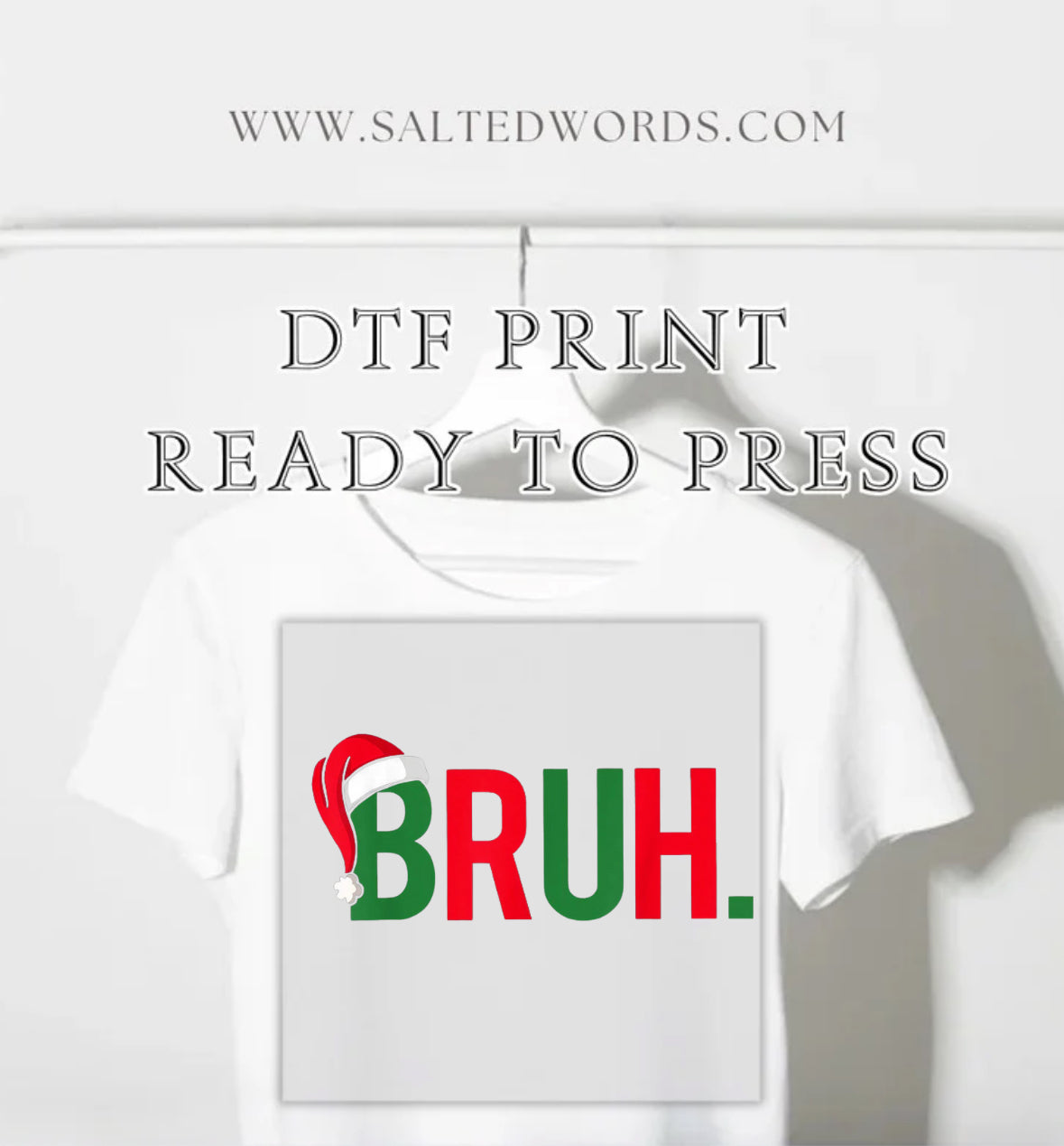 Bruh christmas hat kid transfers DTF print
