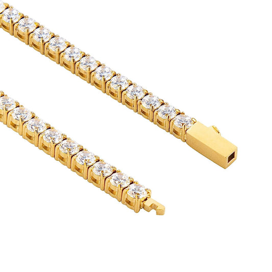 BG400G B.Tiff 4mm Gold Tennis Bracelet - Thin