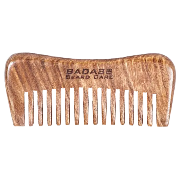 Hand Carved Sandalwood Beard Comb Badass Beard Care