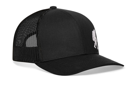 Bigfoot Trucker Hat | Black Sasquatch Snapback
