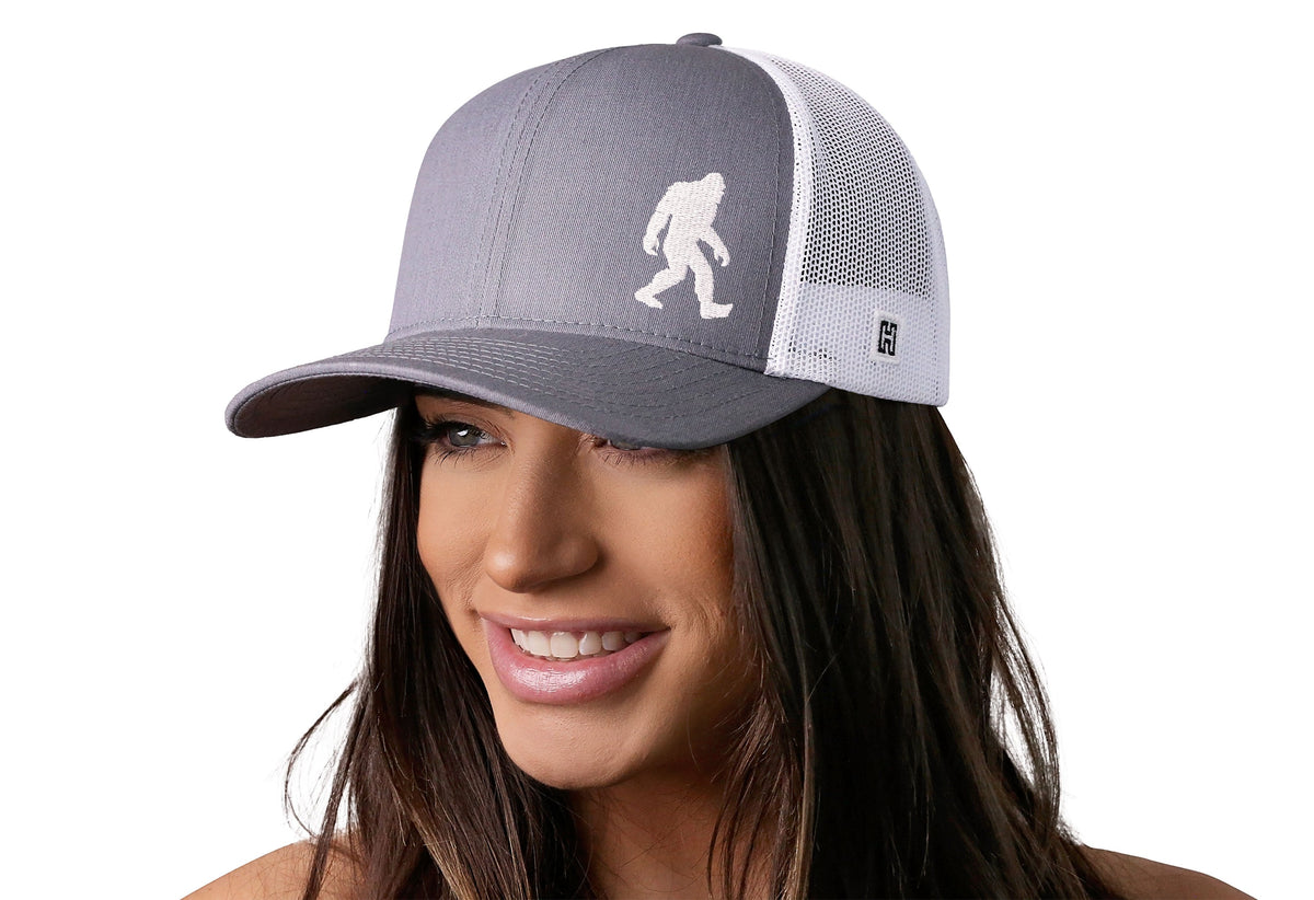Bigfoot Trucker Hat | Gray-White Sasquatch Snapback