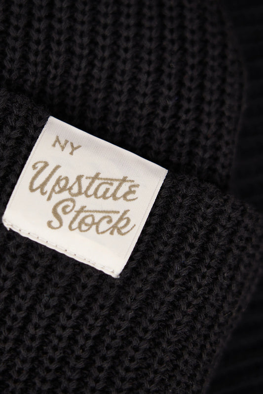 Black Upcycled Wool Watchcap UPSTATE STOCK