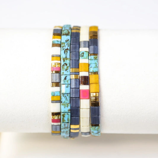 COUNTRY ROADS - 5 Tila Bead Bracelet Stack Mack & Rex