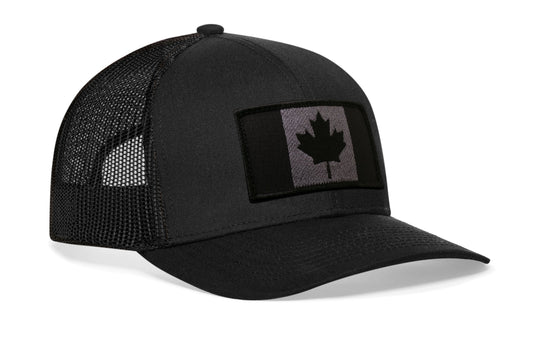Canada Flag Trucker Hat | Black Canadian Tactical Snapback