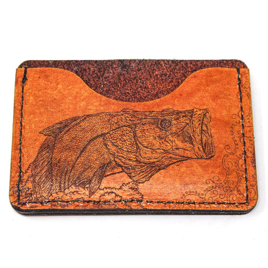 Handcrafted Snook Leather Card Wallet - Made to Order in USA