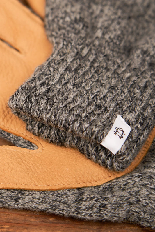 Charcoal Melange with Natural Deerskin Full Glove UPSTATE STOCK