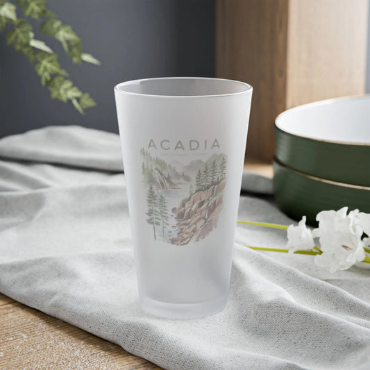 Acadia National Park Frosted Pint Glass