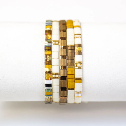 DEATH VALLEY - 5 Tila Bead Bracelet Stack Mack & Rex