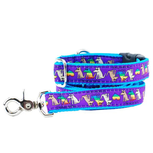 1″ Choose Love Teddy The Dog Essential Buckle Martingale Dog Collar 2 Hounds Design