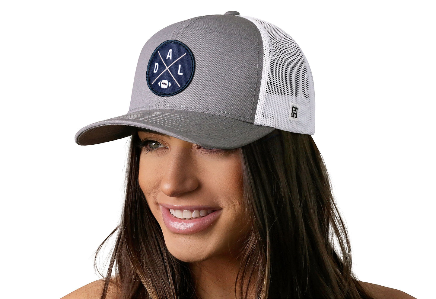 Dallas Trucker Hat | Gray-White DAL X Football Snapback