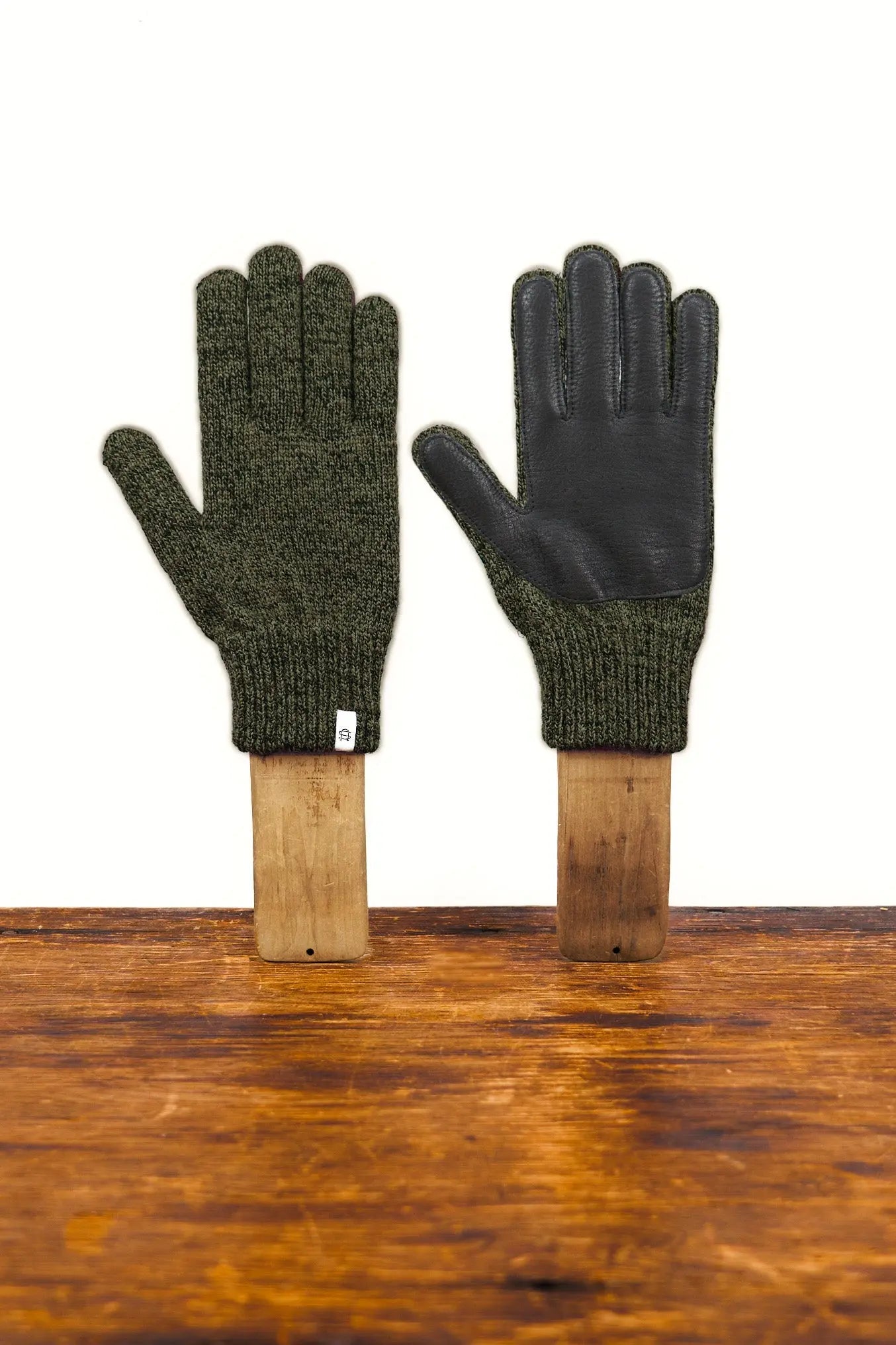 Dark Melange with Black Deerskin Full Glove UPSTATE STOCK