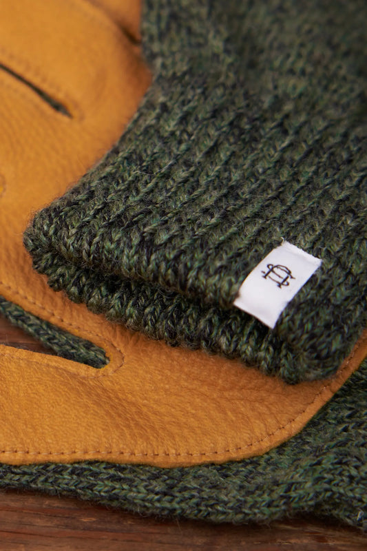 Dark Melange with Natural Deerskin Full Glove UPSTATE STOCK