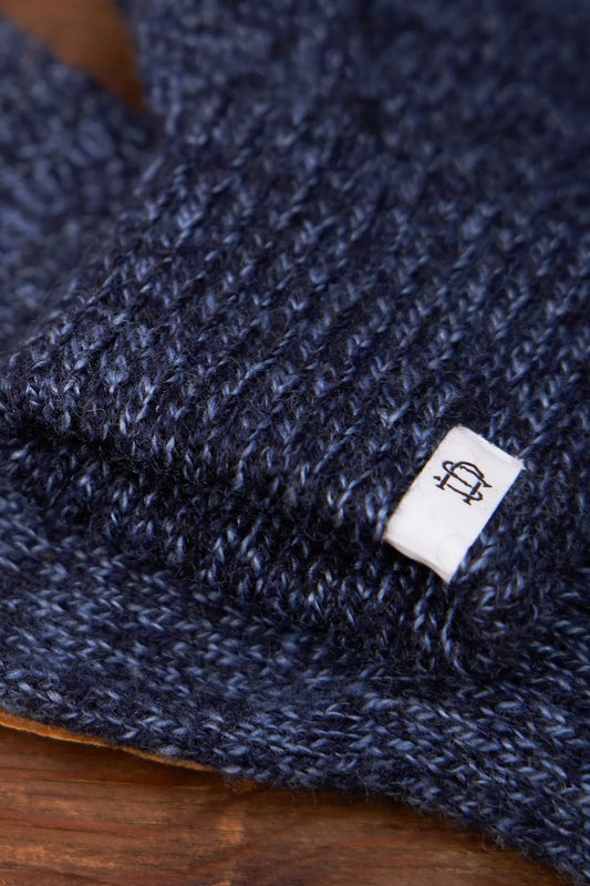 Denim Melange Fingerless Ragg Wool Gloves UPSTATE STOCK