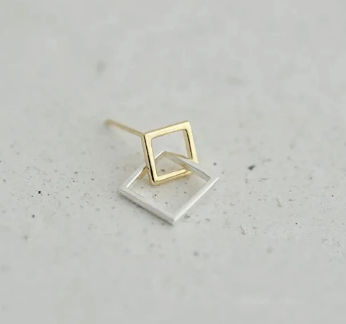 ELEMENT - Sterling Silver & Gold square shaped earrings Mack & Rex