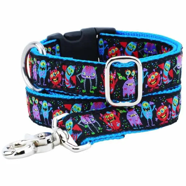 1″ Monstro-City Essential Buckle Martingale Dog Collar 2 Hounds Design