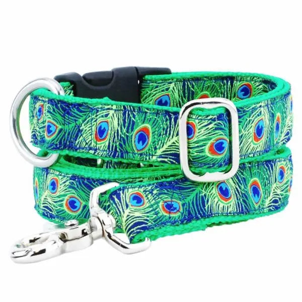 1″ Paradise Found Navy Essential Buckle Martingale Dog Collar 2 Hounds Design