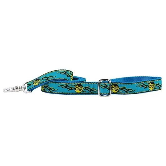 1″ Paw Yang Teal Ribbon Dog Leash 2 Hounds Design