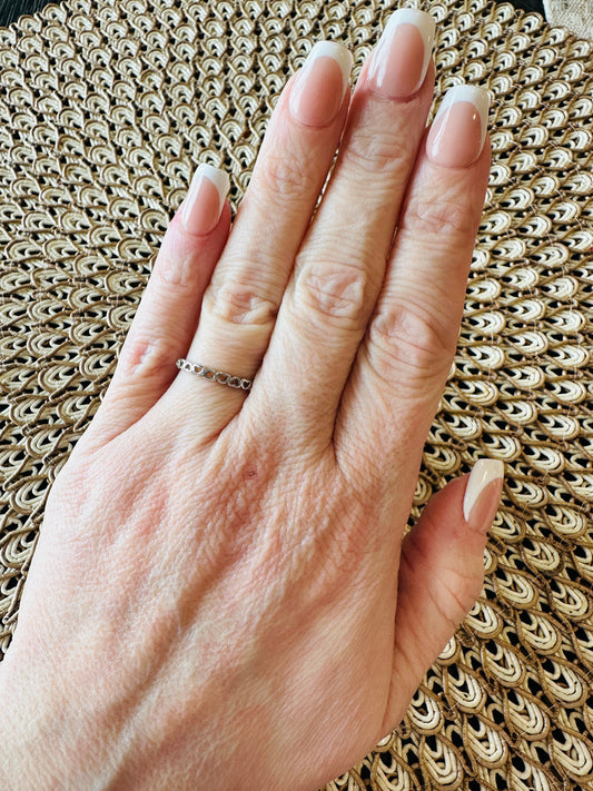 Heart Stacker Ring- Silver