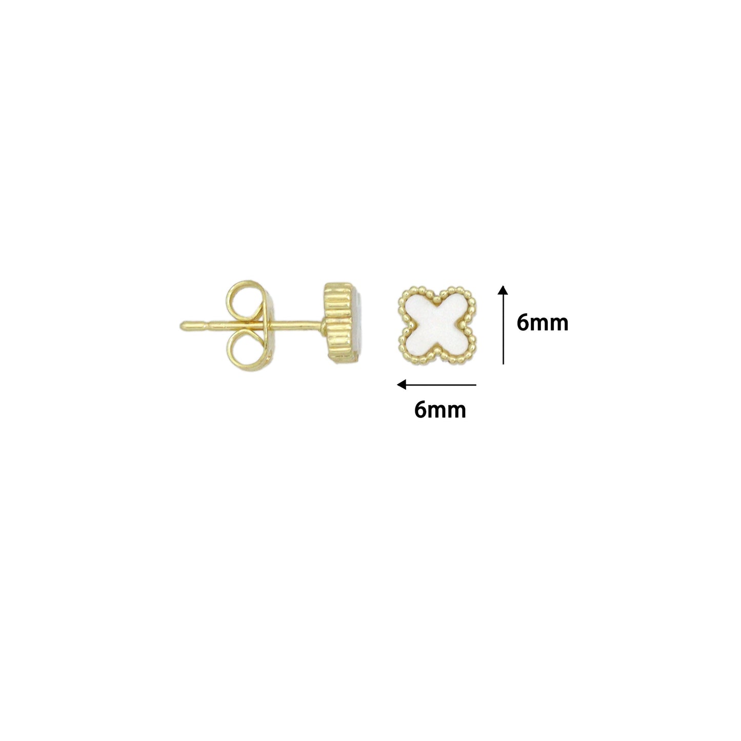 Cute Clover flower Stud Earrings, Sku#FH255