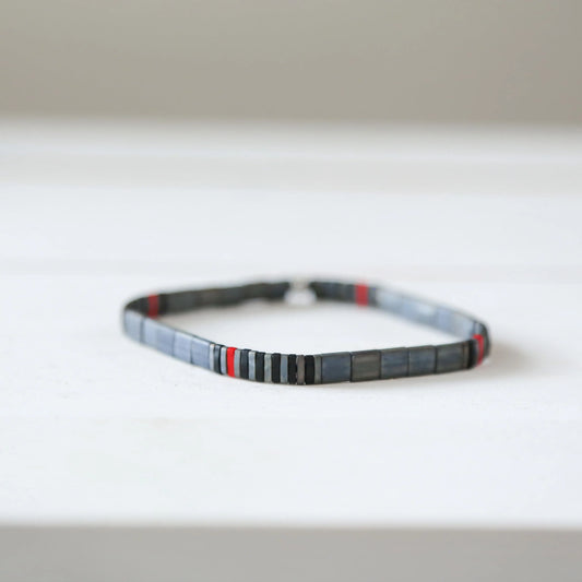 FIREFIGHTER GRAY - Tila Bead Bracelet | Single Mack & Rex