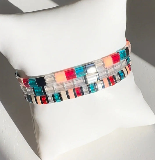 SOIREE - 3 Tila Bead Bracelet Stack Mack & Rex