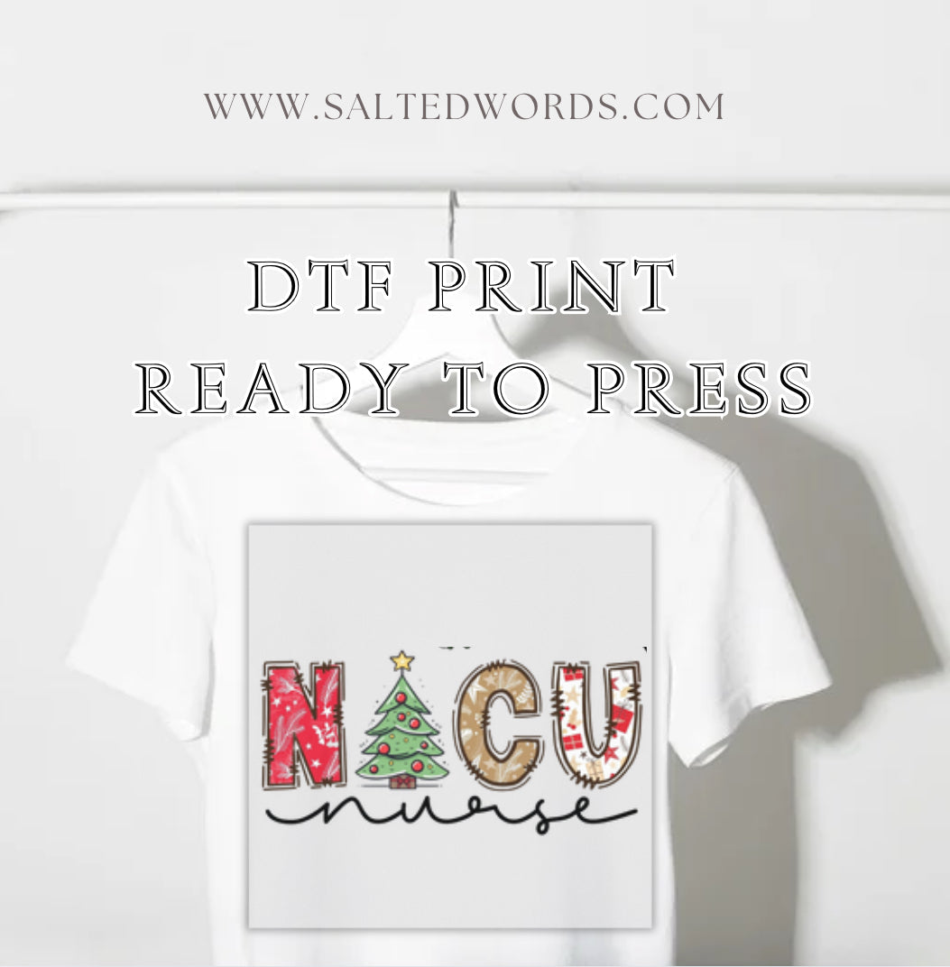 Nicu Nurse Christmas DTF print transfer Ready to Press