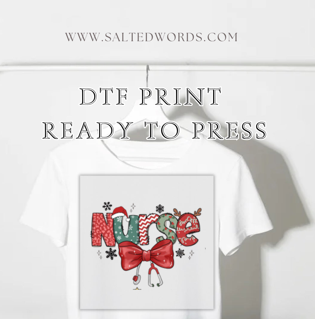 Nurse Christmas DTF print transfer Ready to Press
