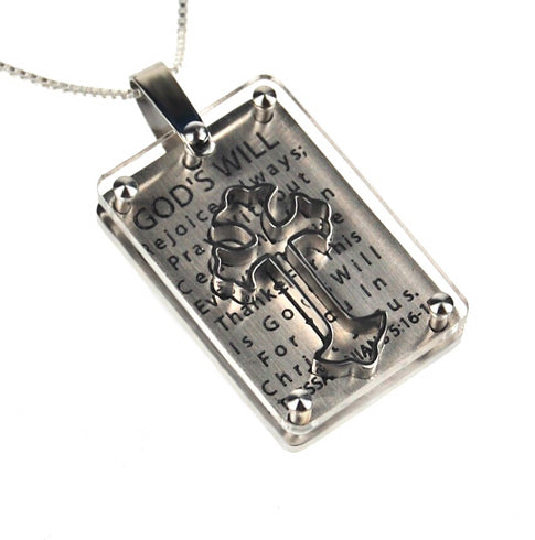 3D Shield Cross Necklace