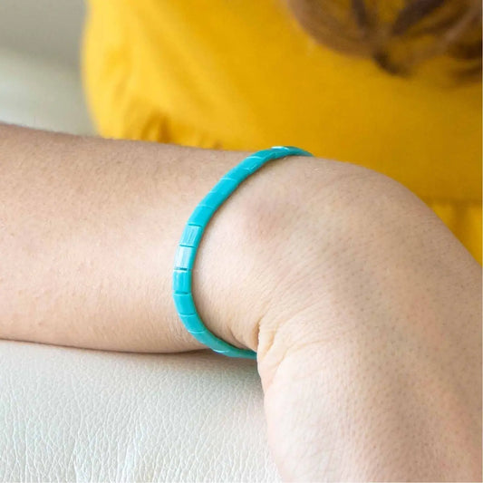 GLOSSY TEAL - Tila Bead Bracelet | Single Mack & Rex